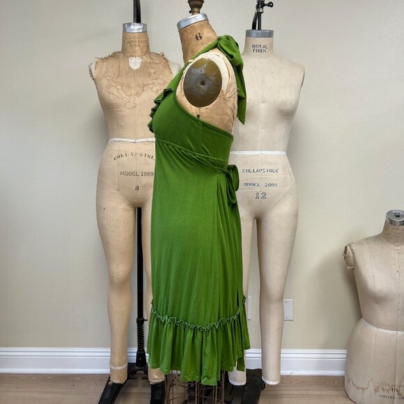 New Jersey Knit Halter Ruffle Trim Sun Dress Size Small - Picture 4 of 4